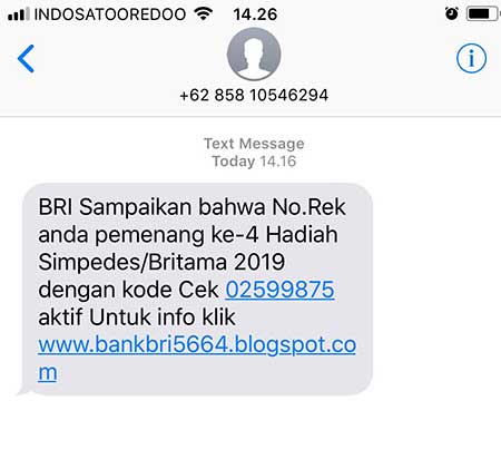 sms penipuan bri