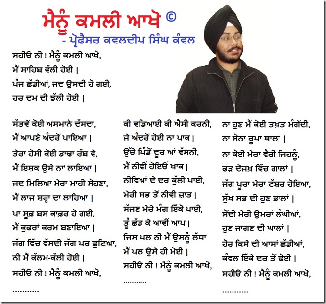 ਮੈਨੂੰ ਕਮਲੀ ਆਖੋ