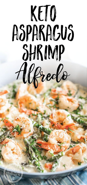 Keto Creamy Asparagus And Shrimp Alfredo {gluten-free & Primal}