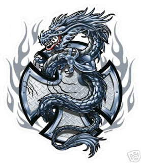 Symbolic Dragon Cross Tattoo