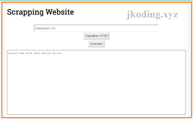 Tampilan Panel Scraping Website