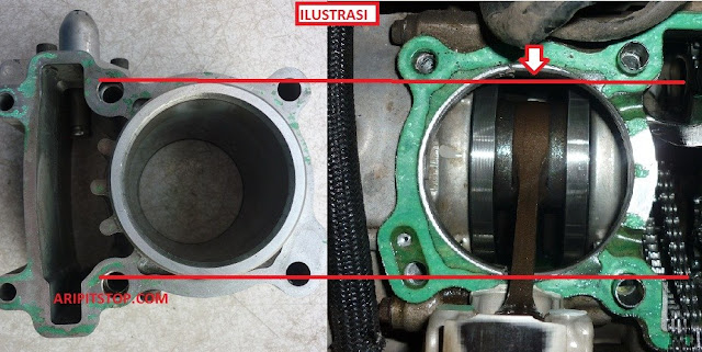 boringan besar tidak masuk crankcase