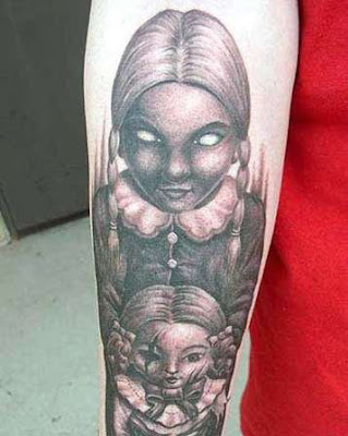 Labels: Girl tattoo, Horror tattoo