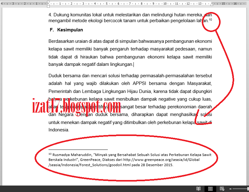 Pengertian dan Cara Membuat Footnote di Ms Word ~ izat17™