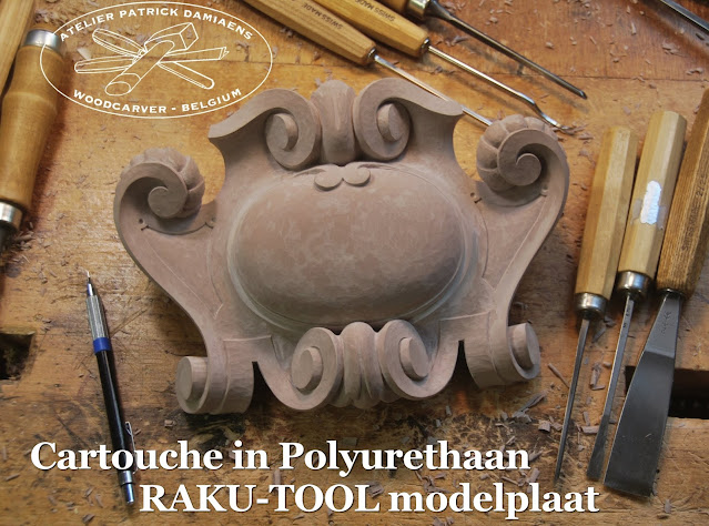 Een CARTOUCHE in Polyurethaan snijden |  RAKU-TOOL MB-0670 | Polyurethaan modelplaat