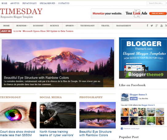 Timesday blogger template free download ---Liveask