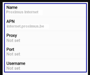 Proximus APN Settings for Android