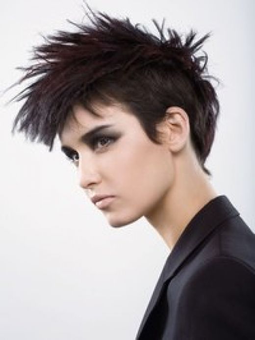 The punk hairstyle is not exclusively for the guys. Nowadays some girls are