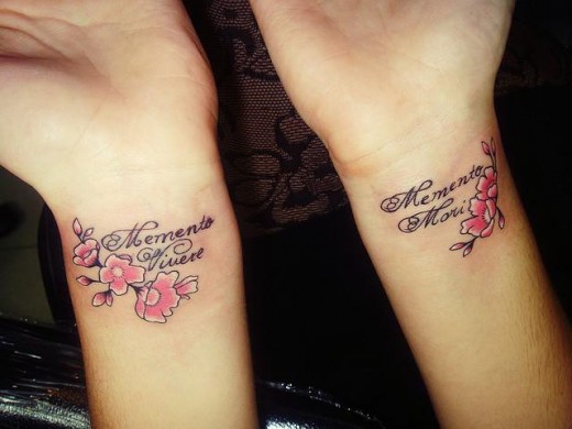 tattoo quotes for girls on wrist. Nice pair of wrist Quotes on Life Tattoos.