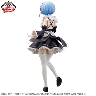 Figura GLITTER & GLAMOURS de Rem en uniforme de doncella, serie Re:Zero