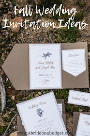 Planning a fall wedding? Check out these Fall Wedding Invitation Ideas from www.abrideonabudget.com.
