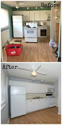 Rental house kitchen before and after