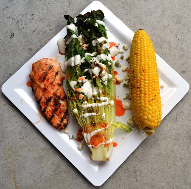 Grilled Romaine Buffalo Chicken Salad