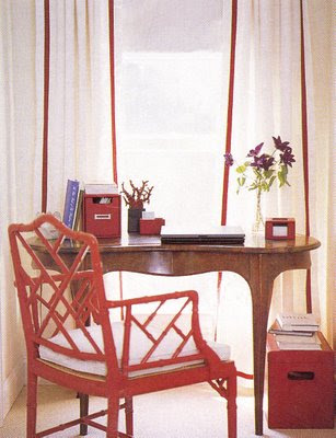 red desk chair white room interior decore