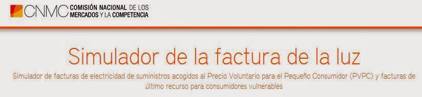 Simulador de la factura de la luz