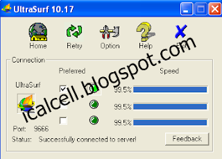 Ultrasurf Successfully Connected