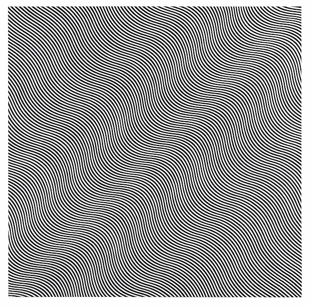 Bridget Riley art, wavy lines