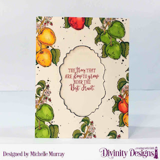 Divinity Designs Stamp Set: Apple Branch, Custom Dies: Vintage Label