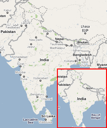 Google  India on India From Google Maps At Various Zoom Levels