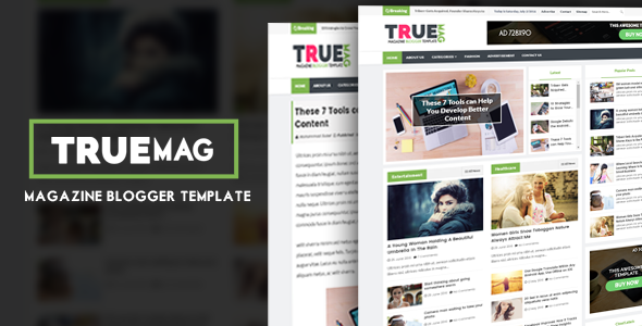 True Mag - Professional Newspaper/Magazine Blogger Template - Responsive Blogger Template