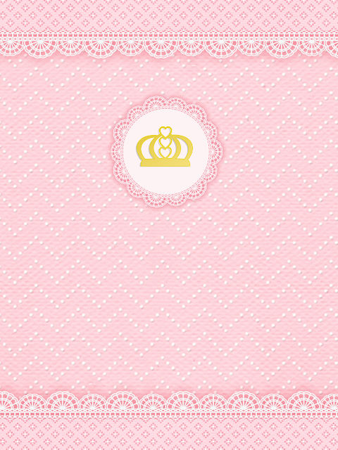 Golden Crown and Pink Lace Free Printable Invitation, Frame or Cards.