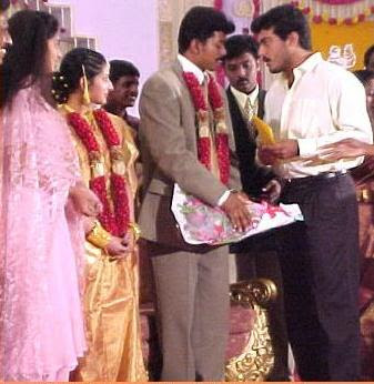 Ajith and Shalini in Vijay Sangeetha marriage photos