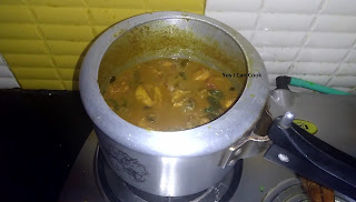 Let Chicken Masala boil this for 5 mins or till the curry thickens like a masala.
