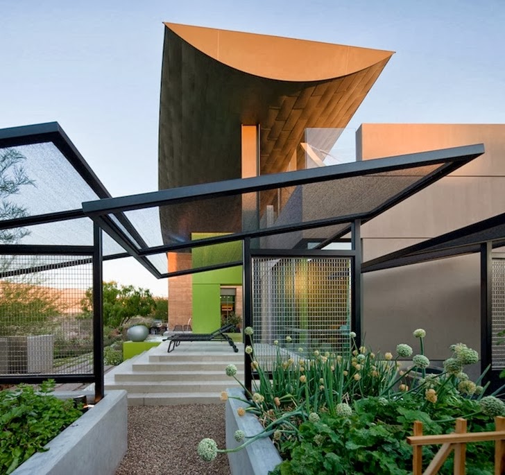 Entrance to the property of Multimillion modern dream home in Las Vegas