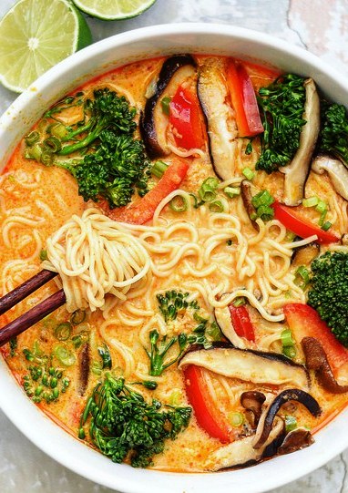 Red Curry Vegan Ramen Noodle Bowl