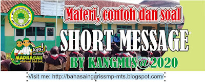 Short Message, Pesan singkat, Inggris kelas 8, SMP MTs, Penjelasan, Soal, contoh, 2020