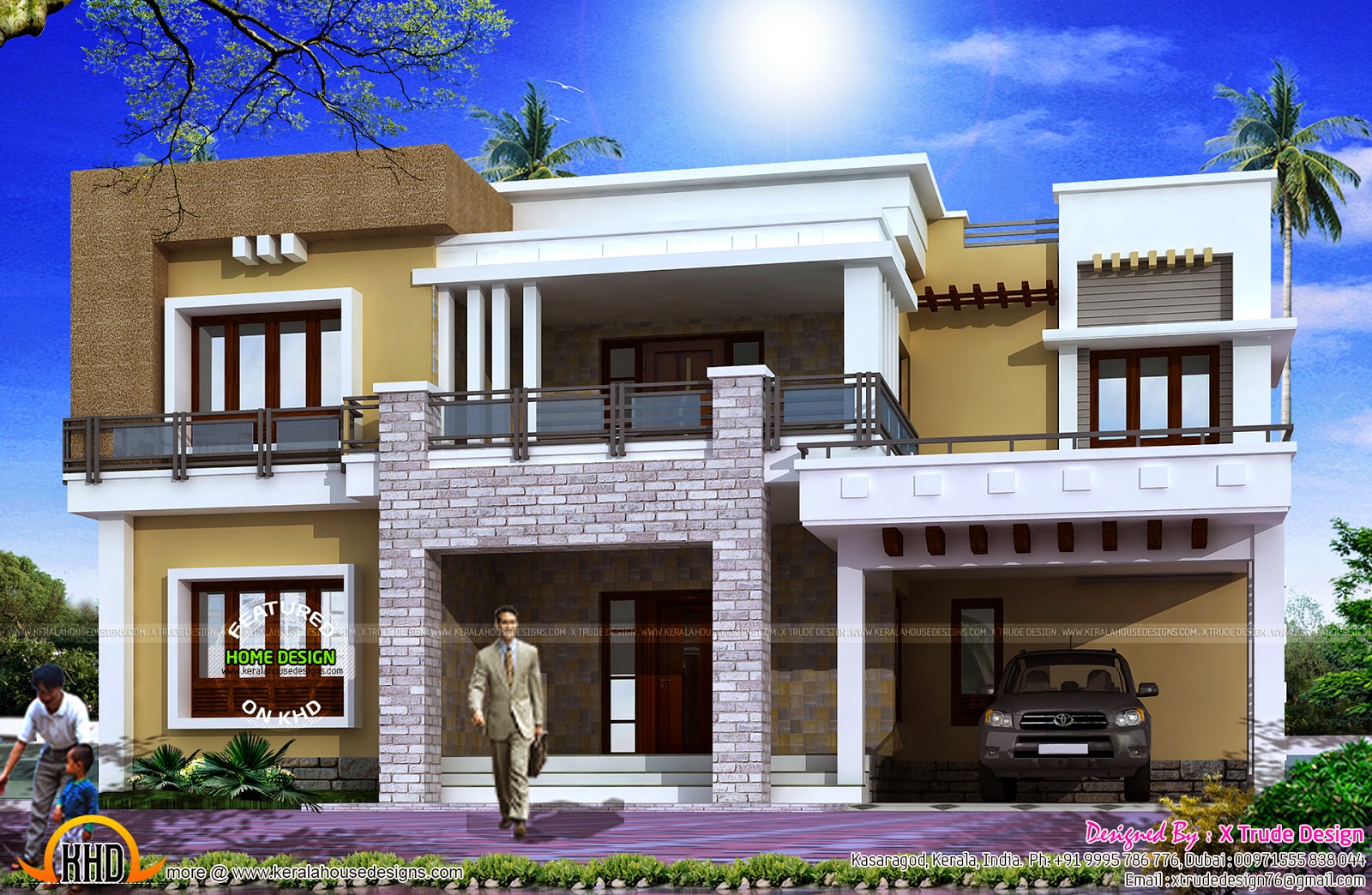 Different views of 2800 sq ft modern home  Kerala  home  