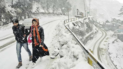 Winters First Snowfall in Shimla, rain is expected on Monday Winters First Snowfall in Shimla, rain is expected on Monday