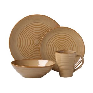 Pfaltzgraff Taupe Pointe 16-Piece Dinnerware Set, Service for 4