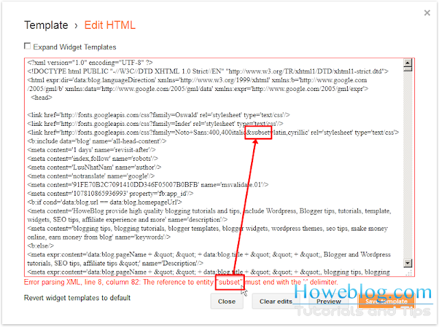 Blogger Parsing XML Error