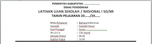  c atau d pada lembar jawab yang tersedia  SOAL BAHASA INDONESIA US / UN / TRY OUT 1 KELAS VI / 6 US/M UNTUK UJIAN SEKOLAH / MADRASAH