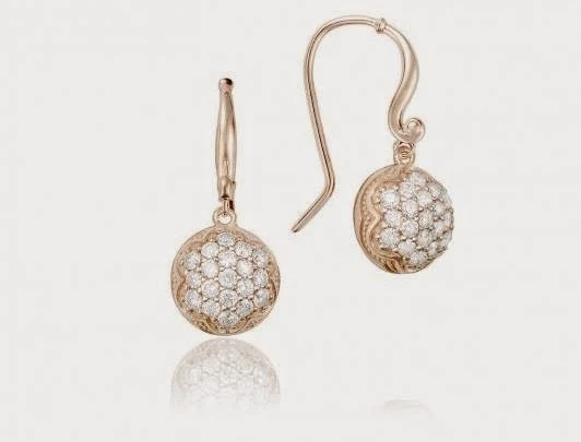 Pink Gold Round French Wire Earrings