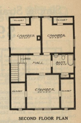 gordon van tine no 121 second floor plan 1916 standard homes catalog