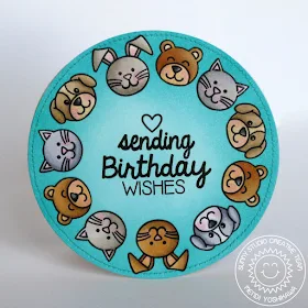 Sunny Studio Stamps Sending My Love Critters Sending Birthday Wishes Card