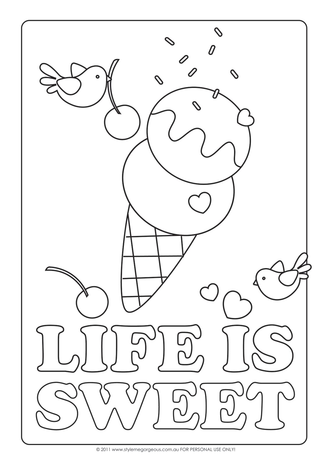 Download Coloring Pages for Kids: Ice Cream Coloring Pages