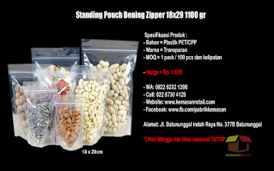 Jual Kemasan Snack Standing Pouch Bening Murah