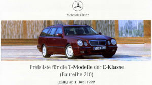 Mercedes-Benz S 210 T-Modell Preisliste 01. Juni 1999