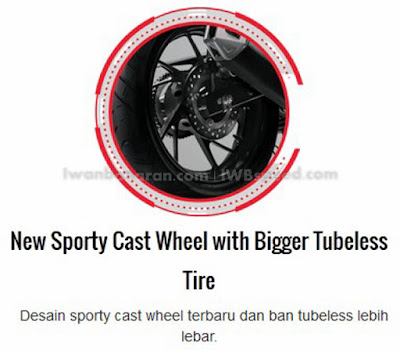 New Sporty Cast Wheel dan Dimensi Ban yang Lebih Besar