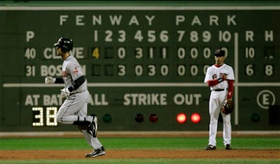 Gooti rounds the bases after blowing the game wide open