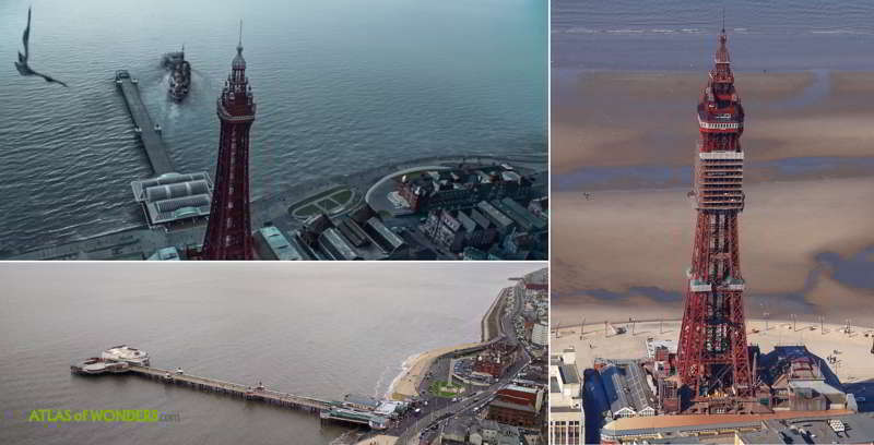 Blackpool Tower and pier with CGI effects