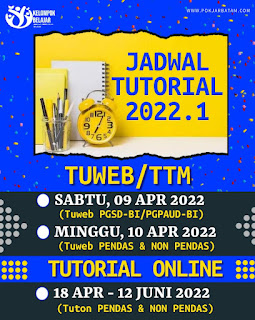 JADWAL TUTORIAL ONLINE DAN TUTORIAL WEBINAR DI UT POKJAR KOTA BATAM