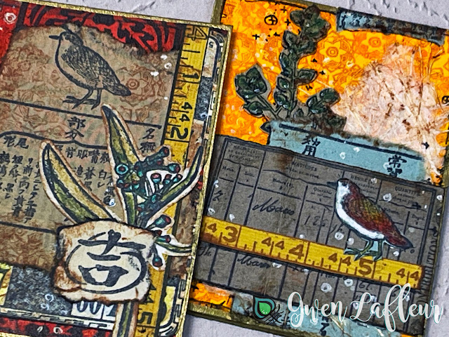 Collaged Bird ATCs with EGL19 - Gwen Lafleur