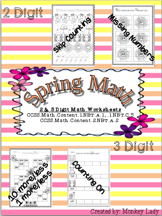 http://www.teacherspayteachers.com/Product/Spring-Math-Worksheets-1214668