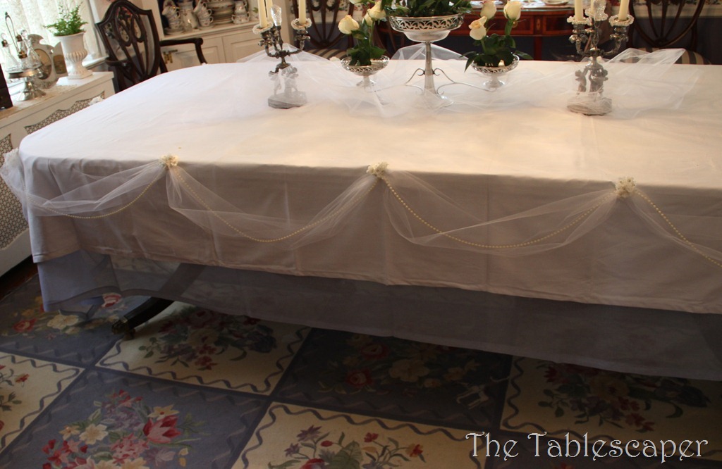 A pale blue and white palette was chosen with swags Royal Wedding 306