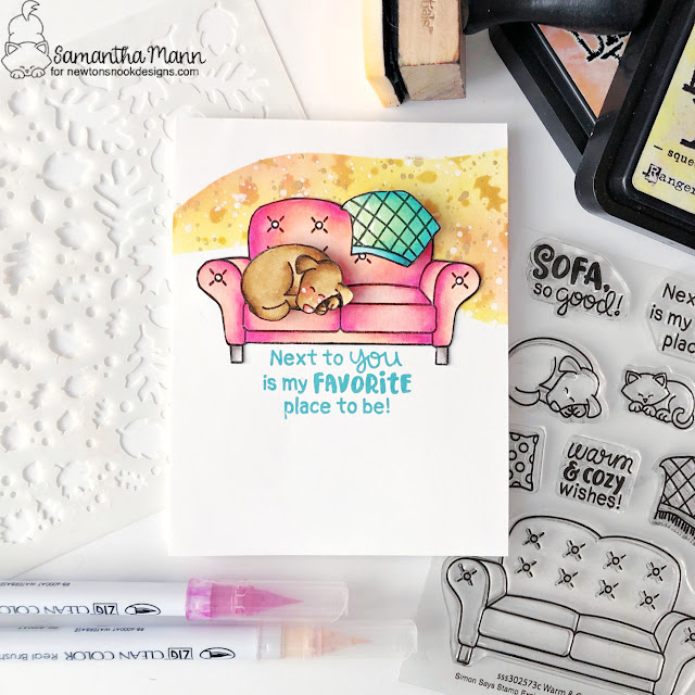 Card by Samantha Mann | Warm & Cozy Wishes Stamp Set Exclusive Collaboration Stamp Set for Simon Says Stamp by Newton's Nook Designs #newtonsnook #handmade