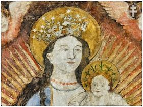 FENETRANGE (57) - Fresque de la Vierge à l'Enfant (Fin XVe siècle)